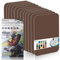 7.9x3.9 inch 12 PCS Nylon Repair Patch Nylon Repair Tape Self Adhesive Fabric Tapes Outdoor Camping Gear Fabric kit for Tent, Umbrella, Down Jackets, Sleeping Bag, Knapsack（Brown）