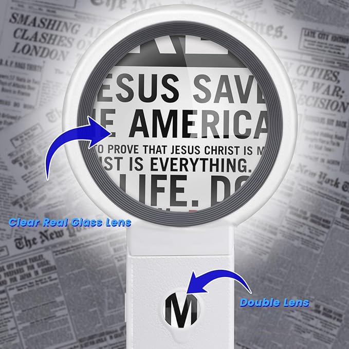 Magnifying Glass with Light and Stand, Foldable Handheld Magnifying Glass 18 - Image 6