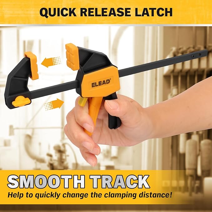 6" Mini Bar Clamps for Woodworking, 4-Piece One-Handed F Clamp/Spreader - Image 7