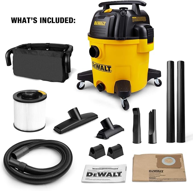 DEWALT DXV10P 10 Gallon Poly Wet Dry Vacuum Yellow