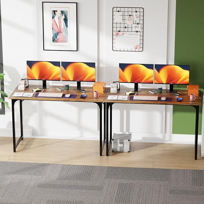 PayLessHere | 47 Inch Computer Desk | Brown | Office Desk - Image 2