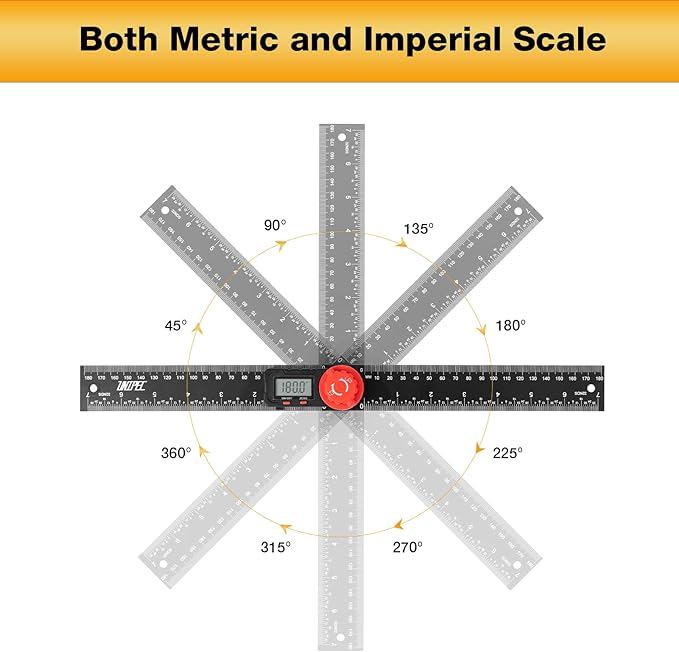 Digital Angle Finder Protractor, Angle Finder Ruler, 7inch 200mm 7inch/200mm, Angle Measuring Tool for Woodworking,Carpenter,Construction,DIY Measurement