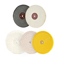 SCOTTCHEN 8 inch Buffing Polishing Wheel Soft(60 Ply) Fine（60 Ply） Medium（40 Ply） Coarse（3/5 in Thick） Rough（3/5 in Thick） Polish Pad for Bench Grinder with 5/8" Arbor Hole 5 Pcs