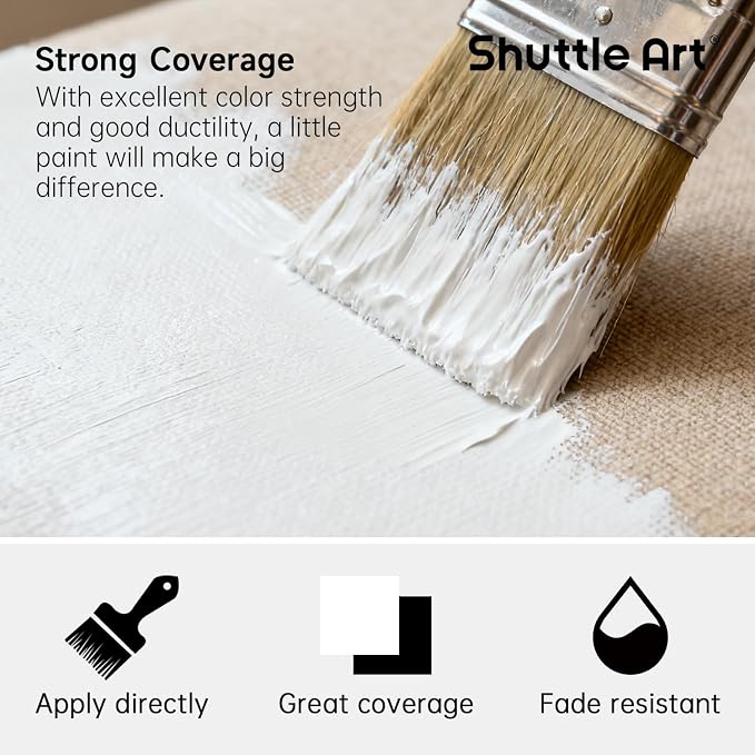 Shuttle Art White Fabric Paint, 16.9 oz Permanent Fabric Paint - Image 4