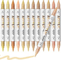 Warm Skin Tone Acrylic Paint Pens, Water Based 12 Colors Dual Tip Acrylic Paint by DIYChristmasGiftSupplies