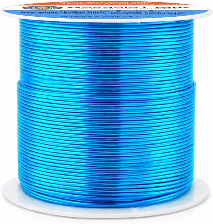 Mandala Crafts 20 Gauge Bondi Blue Anodized Aluminum Craft Wire, 100 FT | - Image 2