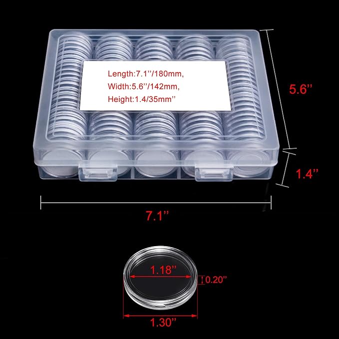 240 Pieces 30mm Coin Capsules Coin Holders - Image 3