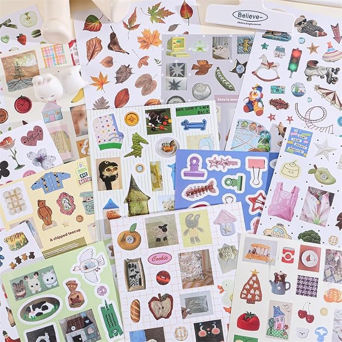 Girl's Korean Sticker Book, Food and Daily Life Theme - Image 6