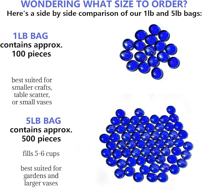 10lb Dark Blue Glass Marbles for Vase, Decorative Pebbles for Vase Fillers - Image 3