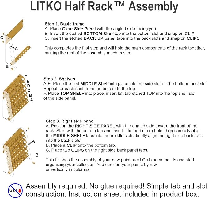 LITKO Paint Rack | Holds 48 18mL Dropper Bottles | Wall Mount | Workbench | - Image 7