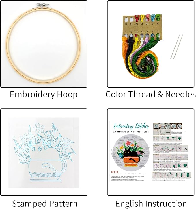 Louise Maelys Black Cat Embroidery Kit - Image 2