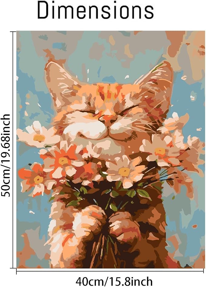 DIY Cat and Flower Paint by Numbers Kits - Image 2