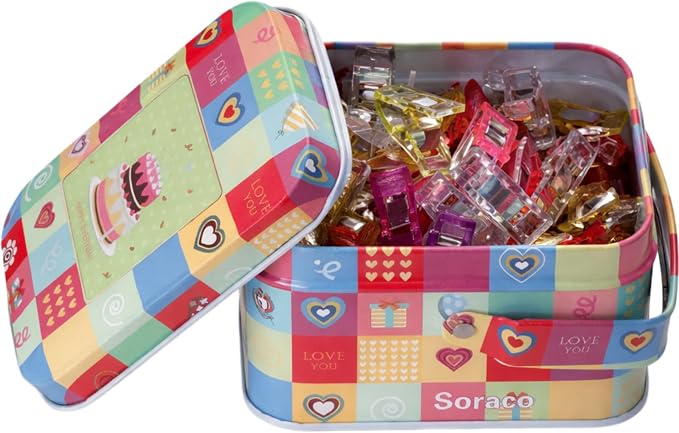 Sewing Clips 100 PCS with Tin Box, Sewing Supplies and Quilting Supplies - Image 2