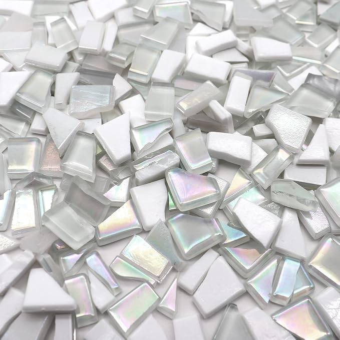 LITMIND White Series Irregular Glass Mosaic Tiles - Image 2