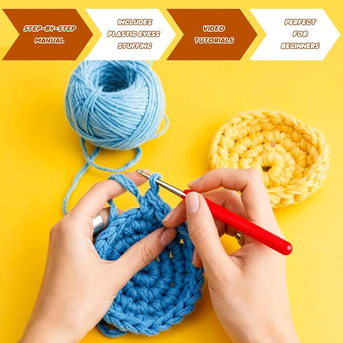 LIVIKEY 6Pcs Crochet Kit for Beginners Easy Arts and Crafts Set for Adults & - Image 6