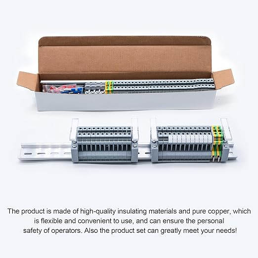 Terminal Block Kit, Rail Combined Terminal Block, Rail Type Voltage Terminal Accessories (Grey)
