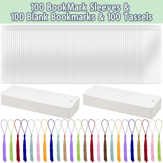 DSYIL 100 PCS Blank Bookmarks, DIY Paper Book Marks Kit - Image 7
