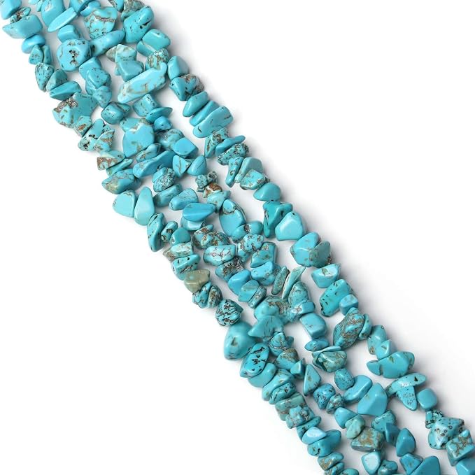 LAIDANLA Blue Turquoise 400pcs Natural Chip Stone Beads 5-8mm Healing Crystal - Image 2
