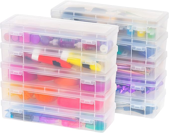 IRIS USA Clear Storage Cases, |Made in USA|, Plastic Bead Organizing Containers by IRISUSA