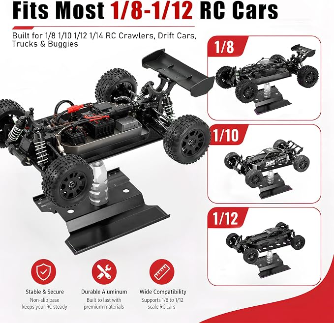 RC Car Repair Work Stand Lift Lower Adjustable Workstation Aluminum 360 Degree - Image 5