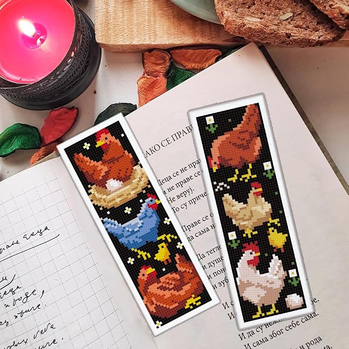 ORIGACH 6 Set Chicken Cross Stitch Bookmark Kit - Image 7