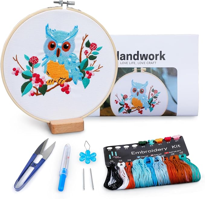 BERYA Owl Embroidery Kit, Embroidery Kit by BERYA