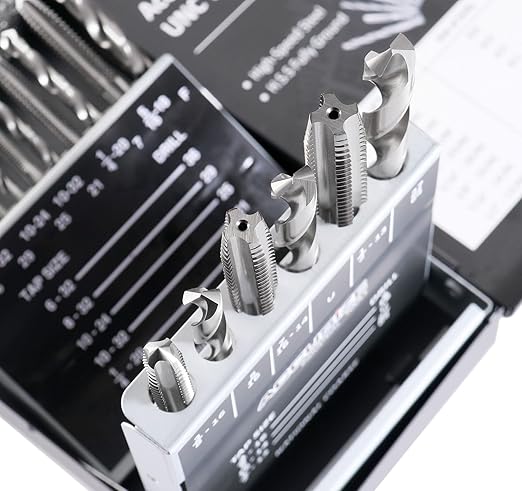 Accusize Industrial Tools U.N.C. 18 Pc H.S.S. Tap and Drill Set, 5 Sets, 0001-0040x5