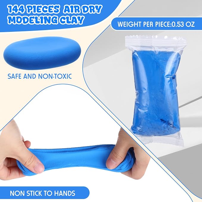 WinnerWhy 144 Pcs Total 76oz Air Dry Clay Soft Non-Toxic Molding Clay - Image 2