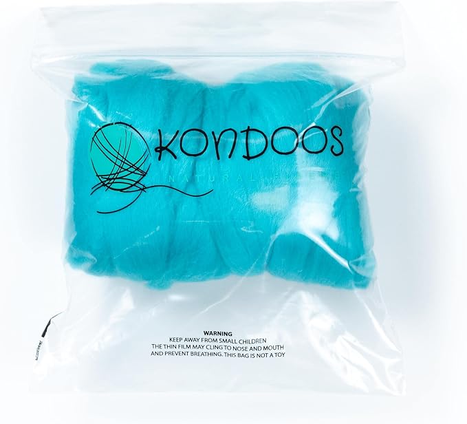 Kondoos Colored Natural Wool roving, 8 OZ. Best Wool - Image 3