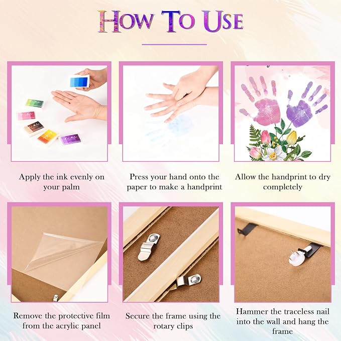 CLUSIVC Mother’s Day Handprint Flower Craft Kit – DIY Flower Bouquet Gift - Image 3