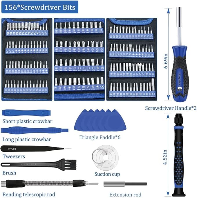170 in 1 Multifunction Precision Screwdriver Kit, Magnetic Driver Kit with Flexible Shaft, Extension Rod Compatible For Mobile Phone, Game Console, Tablet, Recreational Machines