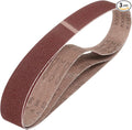 HARFINGTON 1-1/2 x 12 Inch Sanding Belts, 3 Pcs 80 Grit Aluminum Oxide Abrasive Belt Sander File Belt for Woodworking, Metal Polishing, Knife Sharpener