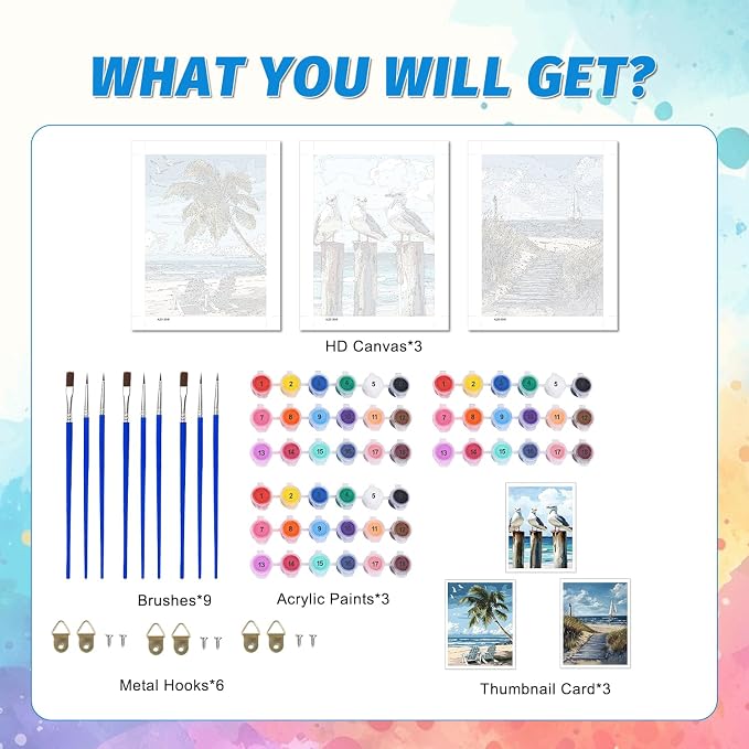 PHANTASYART 3 Pack Paint by Numbers Kit - Image 6