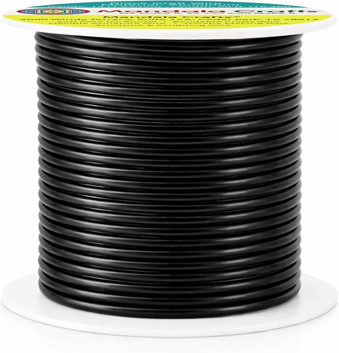 Mandala Crafts 14 Gauge Black Anodized Aluminum Craft Wire, 60 FT | Colored - Image 2