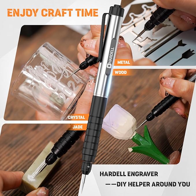 Cordless Electric Micro Engraving Pen,USB Rechargeable Cordless Rotary Tools, Professional Mini Carving Machines Portable DIY Engraver Machine for Metal Glass Ceramic Plastic Wood Jewelry-Black