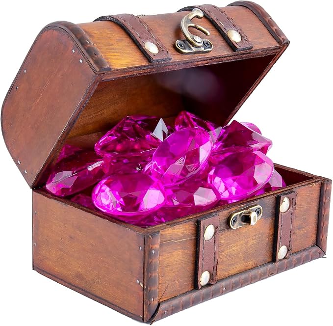 Niceup 26PCS Hot Pink Fake Diamonds Gem Toys, 1.5in Pool Diving Gems Acrylic - Image 5