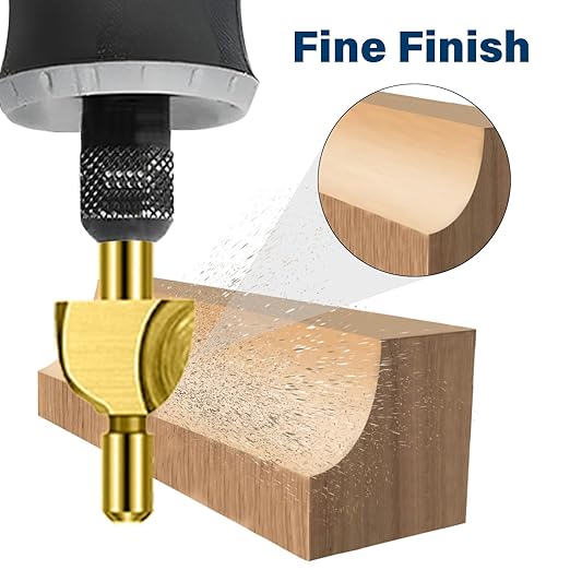 Wood Carving Bits Titanium Coated Engraving Router Bit, 20pcs HSS Rotary Burr Set with 1/8" Shank for Rotary Tools for DIY Carving, Drilling Engraving, Woodworking, Trimming, 2 Collet Included