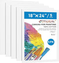 GOTIDEAL Canvases for Painting, 18x24 inch of 5 Pack, Professional Primed White by GOTIDEAL