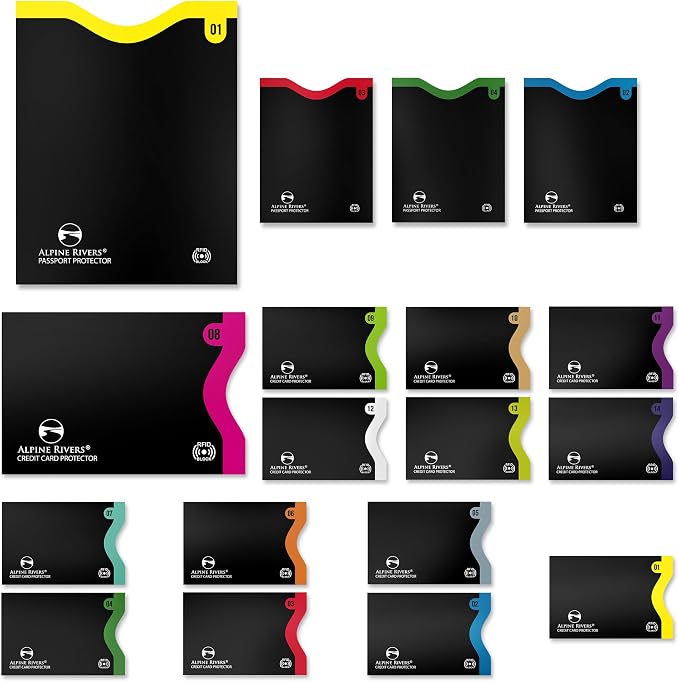 Alpine Rivers RFID Blocking Sleeves, Credit Card Protector, Passport Sleeve | by AlpineRivers