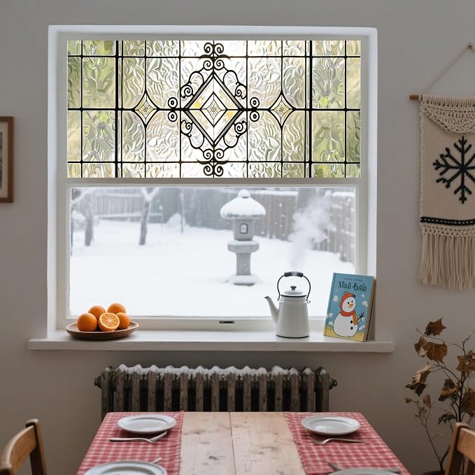 IVN Window Film Geometric Stained Glass Decorative Window Privacy Film | Window - Image 8