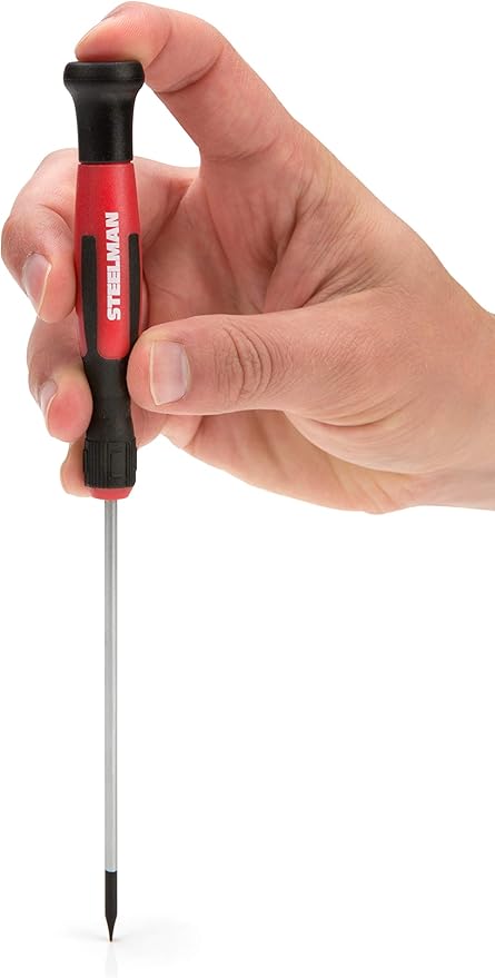 STEELMAN Comfort Grip Screwdriver Set, 15 of the Most Common Phillips, Slotted, and Precision Sizes, Magnetic Tips, 5 Largest Screwdrivers Feature Hex Bolsters