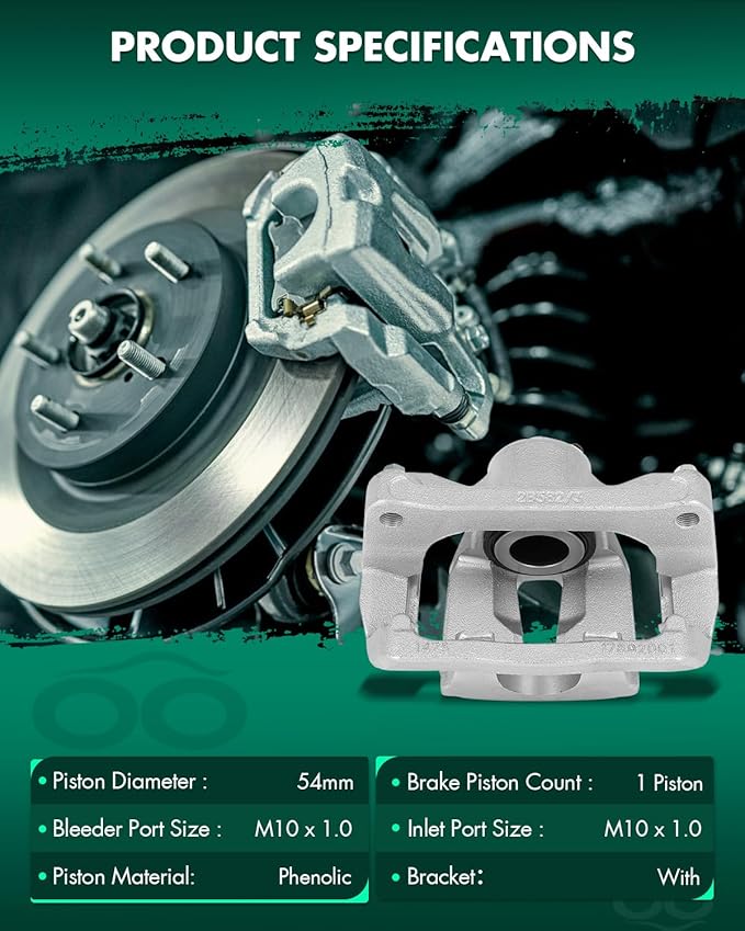SCITOO 18B5397 Rear Left Disc Brake Caliper w/Bracket Fit For Ford For F-150 2012-2016,For Ford For Lobo 2012-2016, Single Piston