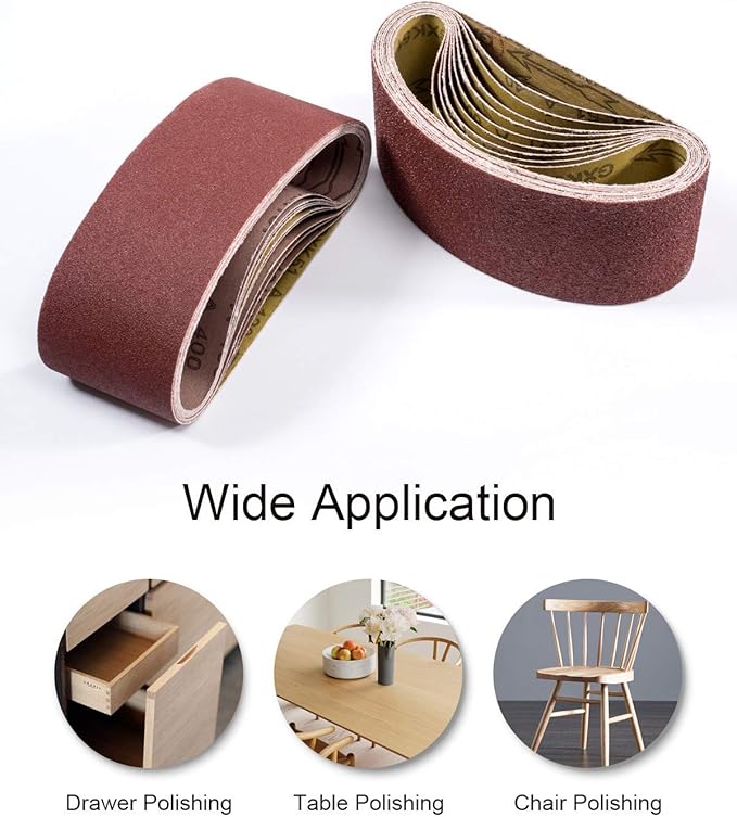 24 Pack 3 x 21 Inch Sanding Belts,60 Grit 3x21 Belt Sander Sanding Belt, Aluminum Oxide Belt Sandpaper for Belt Sander, (3x21in,60 Grit)