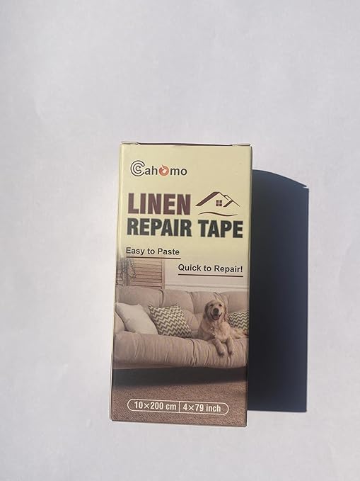 Linen Repair Tape 4x79 inch, Self Adhesive Fabric Patches, Linen Patch Tape Kit, Fabric Repair Tape for Couch Sofas, Headboards, Chairs, Pillows, Curtains, Couches - Green
