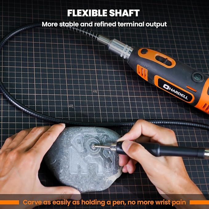200W Corded Rotary Tool Kit with Fine Speed Control & Flex Shaft 8000-40000 RPM Digital Display, 155Pcs Accessories for Crafting, Cutting, Sanding, Polishing, Drilling, Carving, DIY Projects