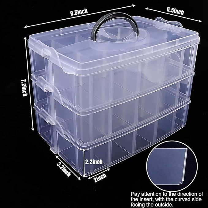 SGHUO 3-Tier Stackable Storage Container Box - Image 2