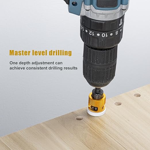 15 Pcs Countersink Drill Bit Set with Low Friction Depth Stop, HSS M2 Bits Tapered Head 1/8" 9/64" 5/32" Drill+3/8” 82° Counter-Bore,11/64" 3/16" Drill+ 1/2" 82° Counter Bore,1/4” Hex Shank(Yellow)