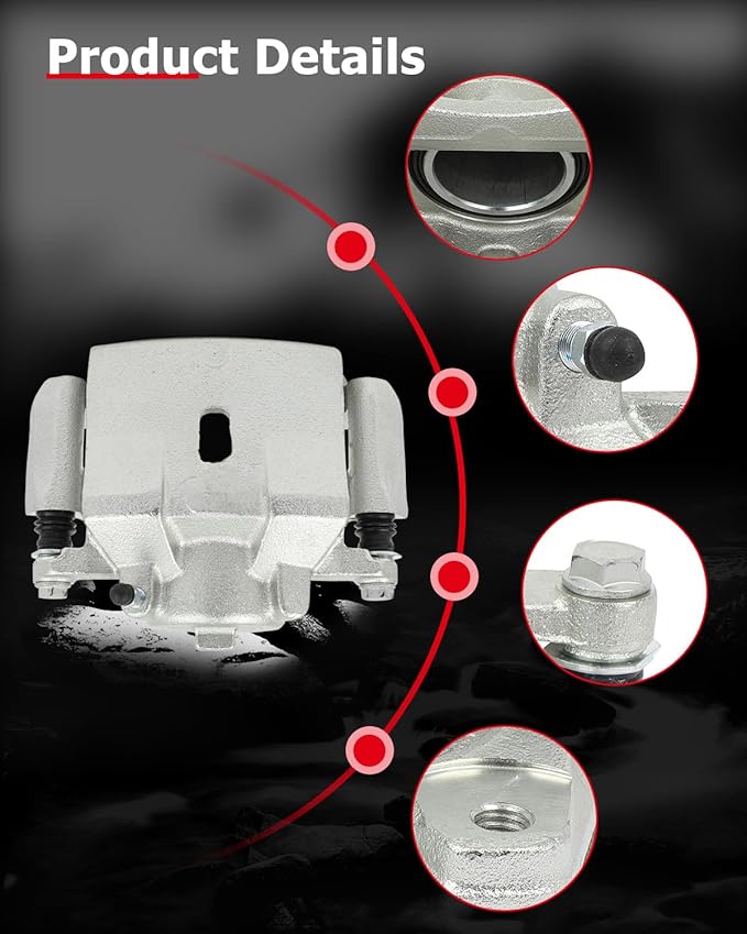 cciyu Front Left Brake Caliper Assembly w/Bracket 18B4910A For Chevy For Malibu,For Pontiac For G6/For Solstice,For Saturn For Aura/For Sky