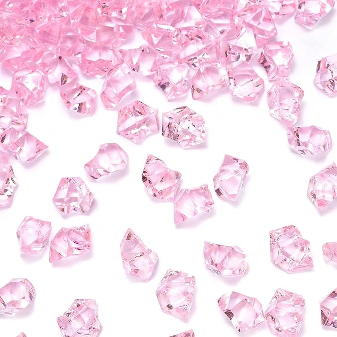 DomeStar Pink Fake Ice, Plastic Crystals Gems, Vase Fillers DIY Craft Makeup by DOMESTAR
