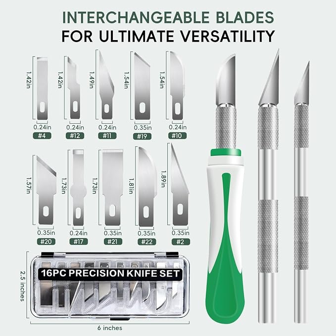 16 Pcs Professional Craft Knife Set, Precision Craft Knife - Image 3